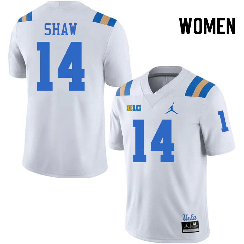 Women #14 Carter Shaw Big 10 Conference College Football Jerseys Stitched-White